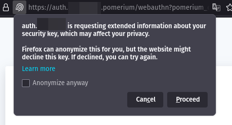 Firefox device authentication prompt